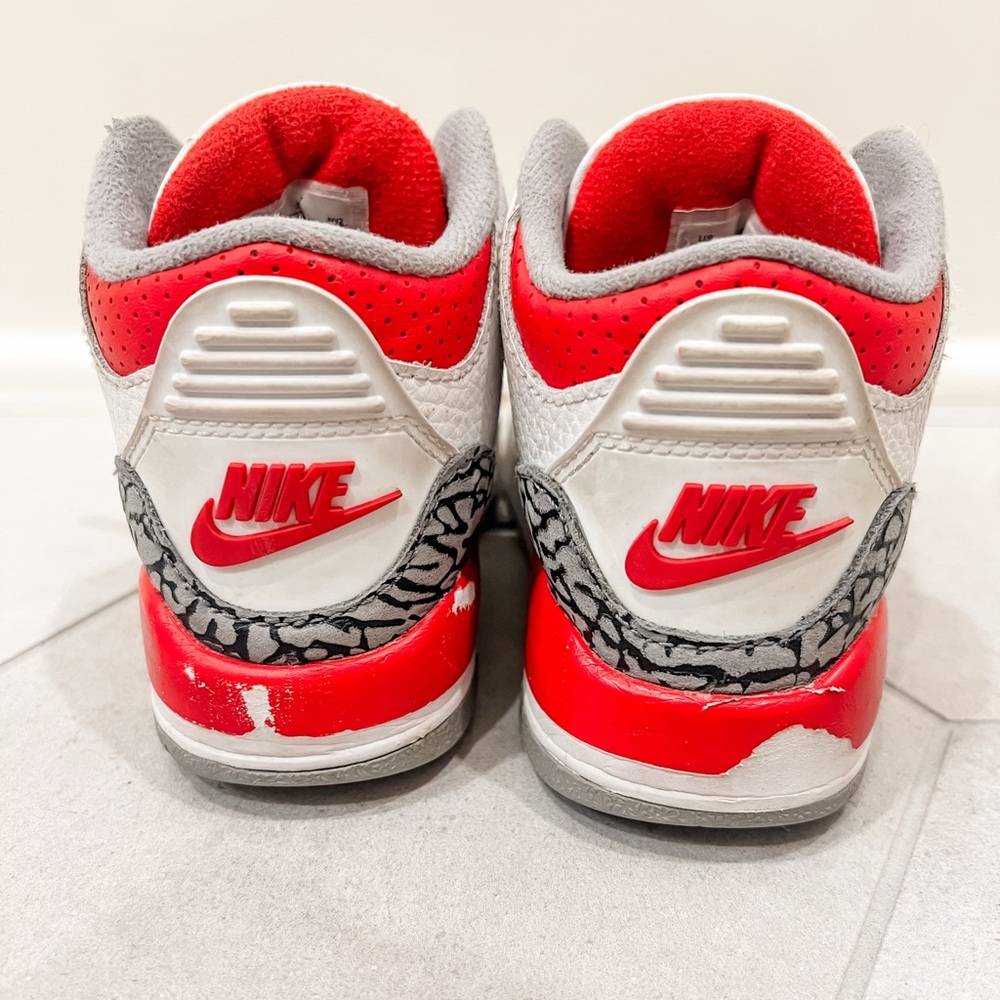 Nike Air Jordan 3 Retro Fire Red/White Youth size 12C